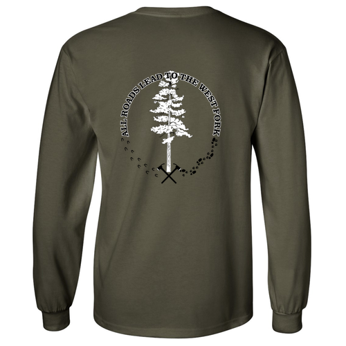 Gildan Ultra Cotton Longsleeve Basic T-Shirt -- Military Green
