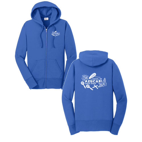Ladies Fleece Full Zip Hooded Sweatshirt -- Royal