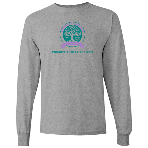 Mens/Unisex Gildan Heavy Cotton Longsleeve Basic T-Shirt -- Sport Grey