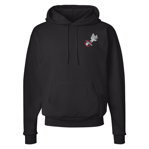 Hanes 7.8 Oz., 50/50 Comfort Blend Fleece Pullover Hood Adult -- Black