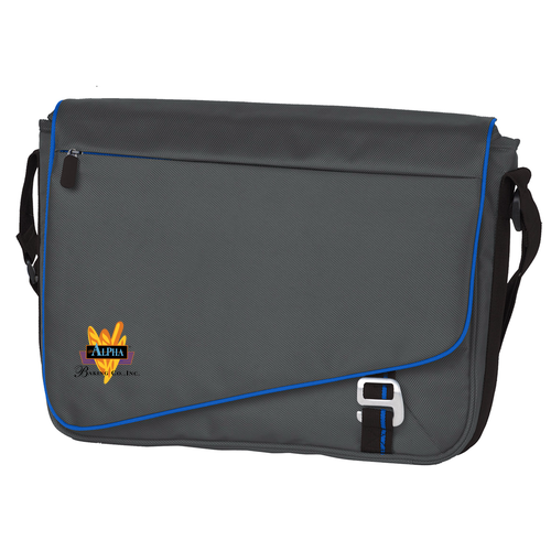 Port Authority Transit Messenger Bag -- Deep Smoke / Royal