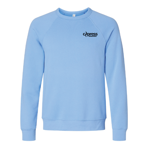 Cypress Mountain Logo 2 Black Ink -- Crewneck Sweatshirt Carolina Blue
