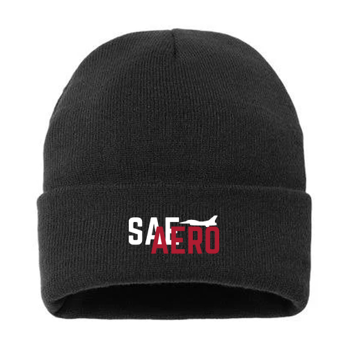 Sportsman Sherpa Lined Embroidered Beanie -- Black