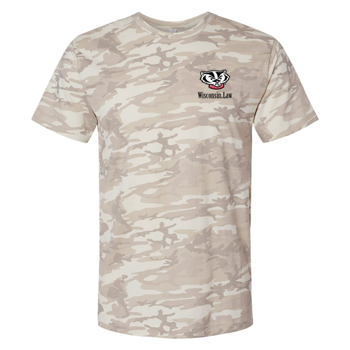 Bucky Badger UW Law T-shirt -- Natural Camo