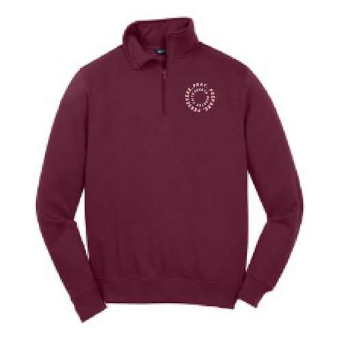 Sport Tek Quarter Zip Sweatshirt -- Maroon