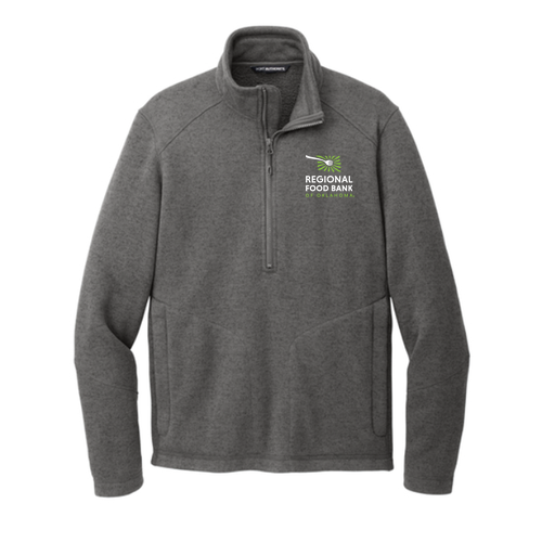 Port Authority Arc Sweater Fleece 1/4-Zip Embroidered-- Grey Smoke Heather