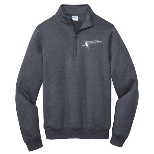 Port and Company Core Fleece Quarter-Zip Pullover Sweatshirt -- Heather Navy