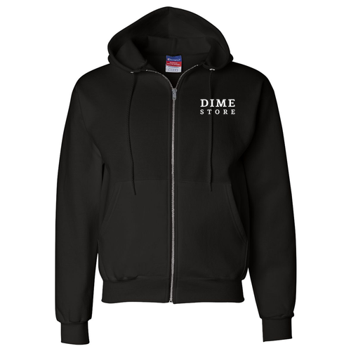 Champion Powerblend Full-Zip Hooded Sweatshirt -- Black