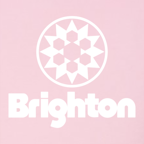 Brighton Logo 2 White Ink -- Long Sleeve Pink