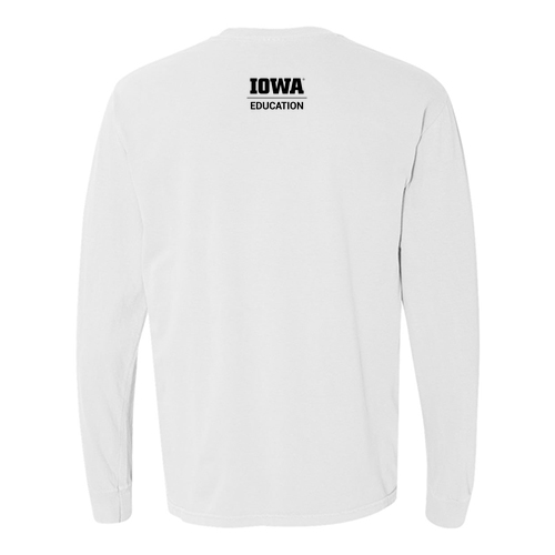 Hawkeye Teachers Comfort Colors Ringspun Long Sleeve Tee -- White