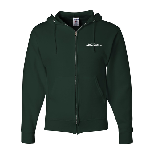 Jerzees Full Zip Hooded Sweatshirt -- Forest Green