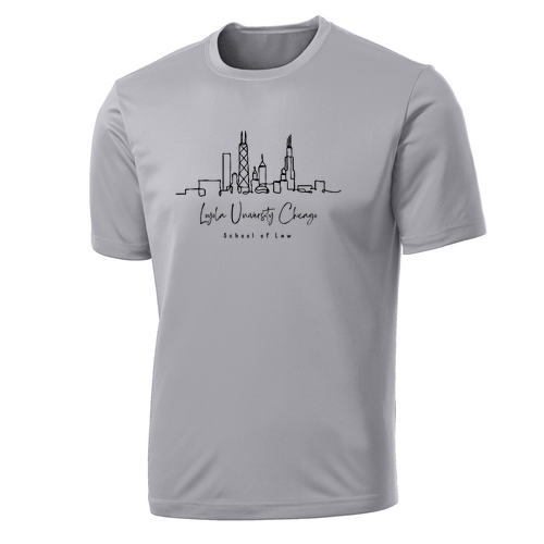 Chicago Skyline Performance Tee -- Silver