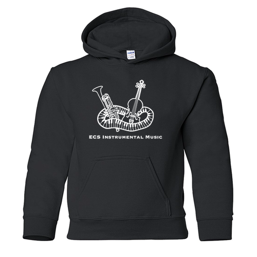 ECS Instrumental Music Youth Hooded Sweatshirt -- Black