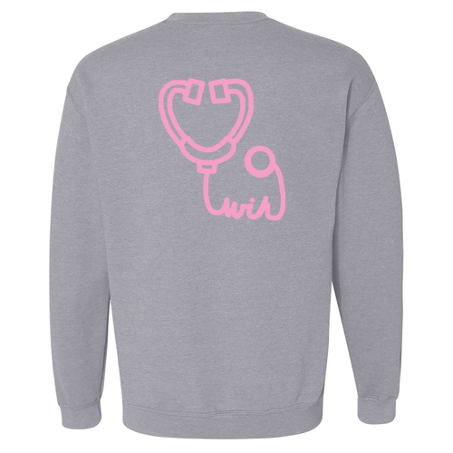 Stethoscope Gildan Heavy Blend Crew Neck Sweatshirt -- Sport Grey