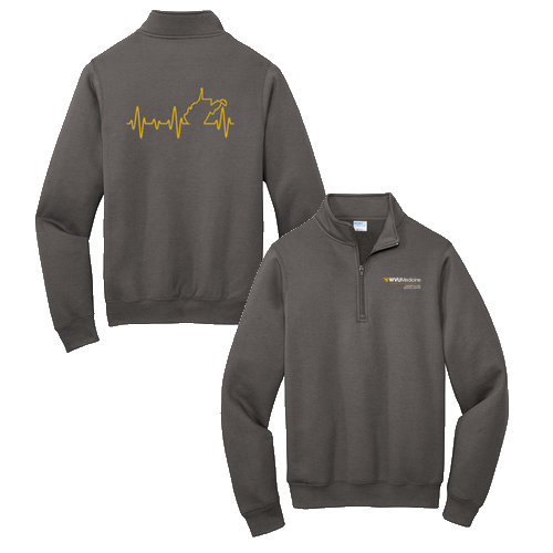 Screen Printed Port and Company Core Fleece Quarter-Zip Pullover Sweatshirt -- Charcoal