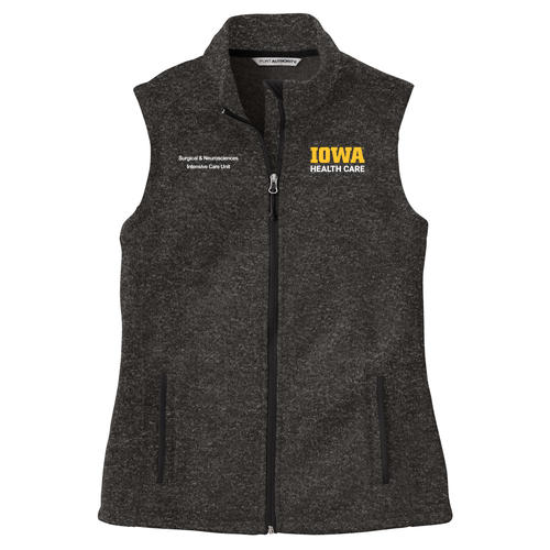 Port Authority Ladies Sweater Fleece Vest -- Black Heather