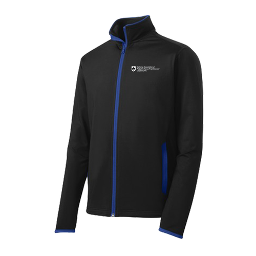 Sport Wick Stretch Contrast Full Zip Jacket -- Black / True Royal