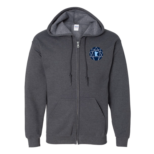 Gildan Full Zip Hooded Sweatshirt -- Dark Heather