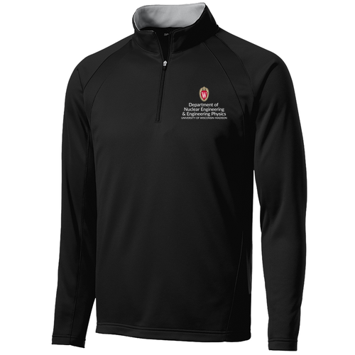 Sport Tek Sportwick Fleece Quarter Zip Pullover Embroidered-- Black / Silver