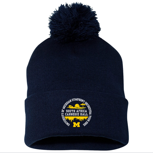 Sportsman Pom Pom Knit Hat -- Navy