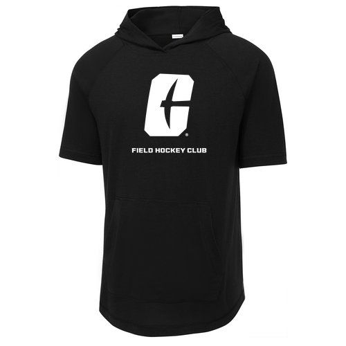 Sport-Tek Posicharge Tri-Blend Wicking Short Sleeve Hoodie -- Black Triad Solid