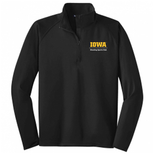 Embroidered Sport Tek Sport Wick Stretch Half Zip Pullover -- Black