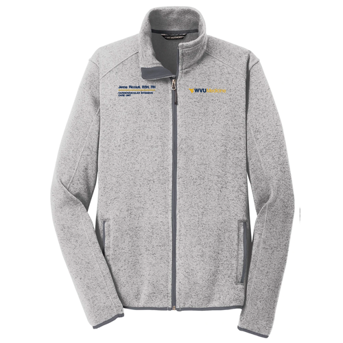 Port Authority Sweater Fleece Jacket -- Grey Heather