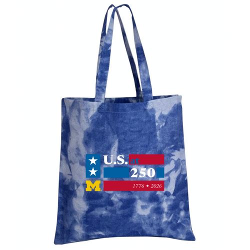 Q-Tees Tie-Dyed Canvas Tote -- Cloudy Blue