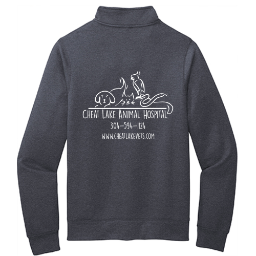 Port and Company Core Fleece Cadet Full-Zip Sweatshirt -- Heather Navy