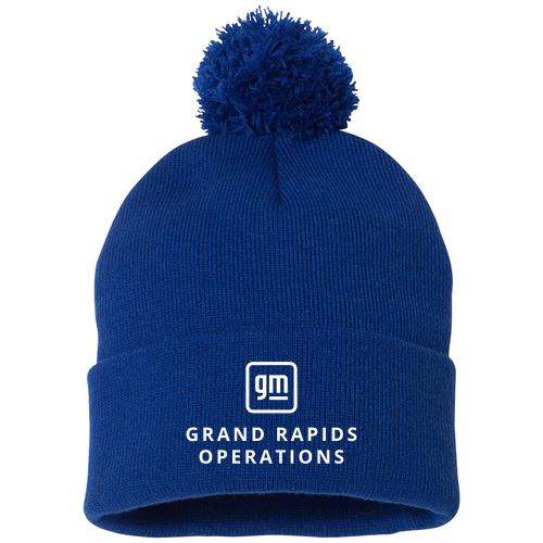 Sportsman Pom Pom Knit Hat -- Royal Blue