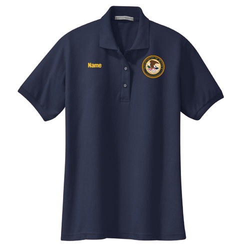Port Authority Ladies Silk Touch Sport Shirt. -- Navy