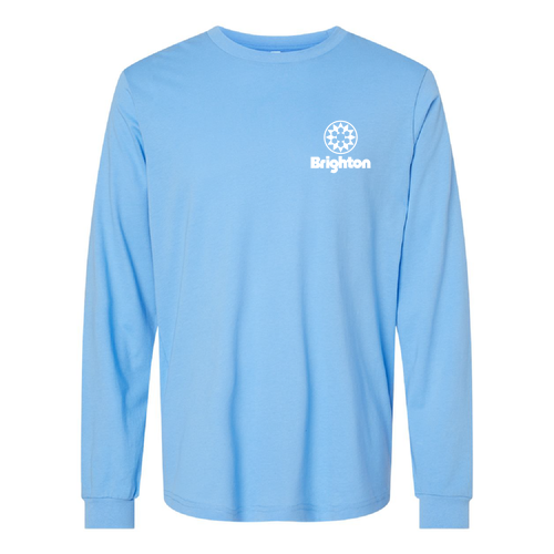 Brighton Logo 2 White Ink -- Long Sleeve Carolina Blue