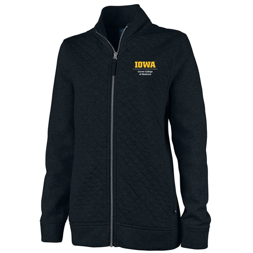 Embroidered Charles River Women's Franconia Quilted Jacket -- Black