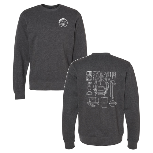 J. America BTB Fleece Crew -- Charcoal Heather