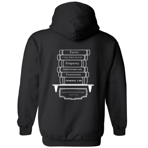Law Books Hooded Sweatshirt -- Black