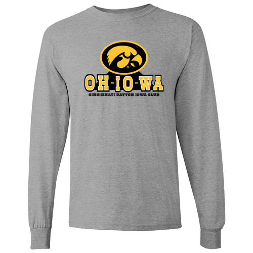 OH-IO-WA Gildan Heavy Cotton Longsleeve Basic T-Shirt -- Sport Grey