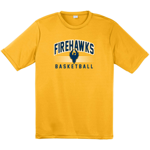 Fire Hawks Basketball (Adult t-shirt)  -- Gold