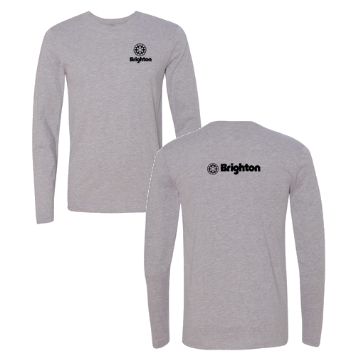 Brighton Logo 2 Black Ink -- Long Sleeve Heather Grey