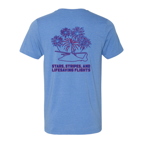 Mens/Unisex Bella Canvas Soft Fitted Heather CVC T-Shirt -- Heather Columbia Blue