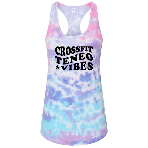 Ladies Colortone Tie Dye Racerback Tanks -- Cotton Candy