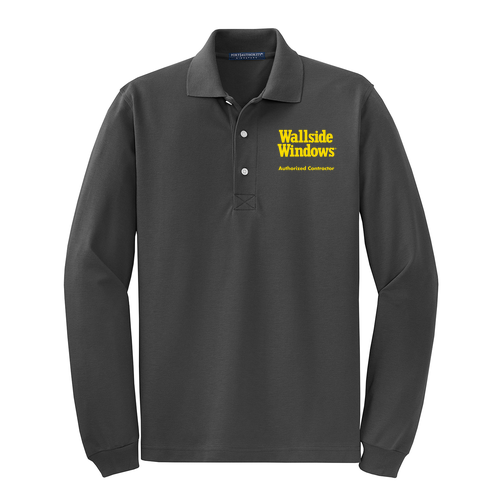 Port Authority Rapid Dry Long Sleeve Polo -- Charcoal