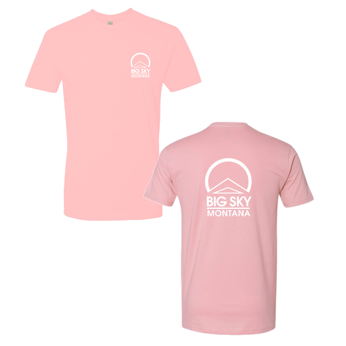 Unisex Next Level Fitted Short Sleeve Tee -- Light Pink Left Chest White Ink