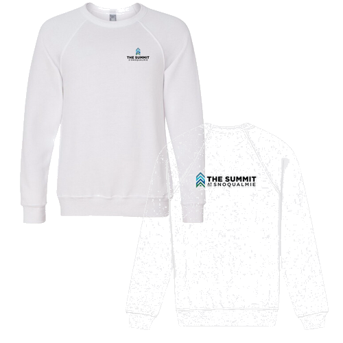 The Summit at Snoqualmie Logo 2 Full color -- Crewneck Sweatshirt White