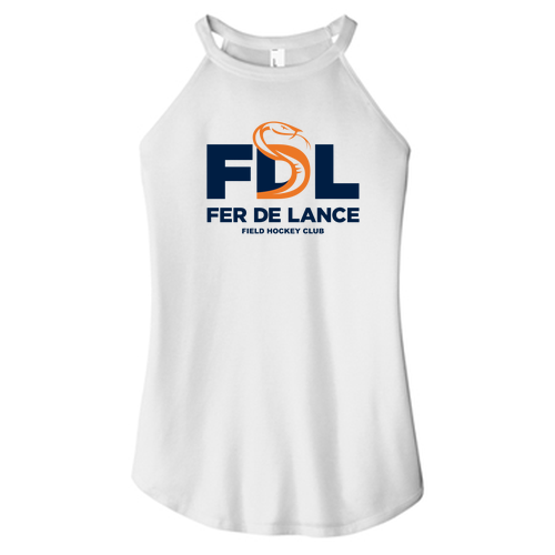 Ladies District Made Soft Perfect Tri Rocker Tank -- White, U14