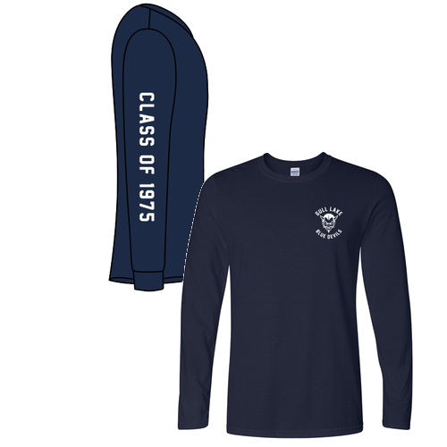 Gildan Softstyle Class of 1975 Longsleeve T Shirt -- Navy