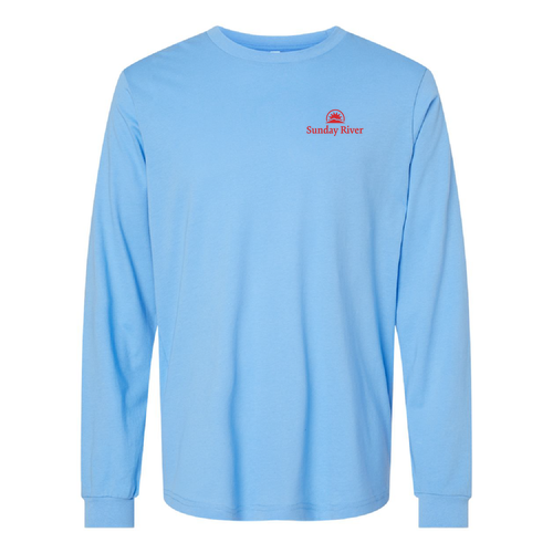 Sunday River Logo 2 Red Ink -- Long Sleeve Carolina Blue