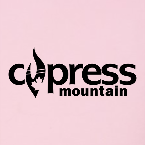 Cypress Mountain Logo 1 Black Ink -- Pullover Hooded Sweatshirt Pink