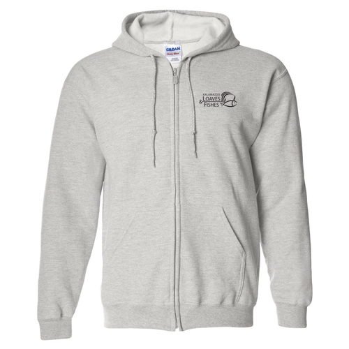 Gildan Full Zip Hooded Sweatshirt -- Ash