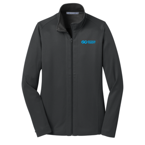 Port Authority Ladies Heavyweight Vertical Texture Full-Zip Jacket -- Iron Grey / Black