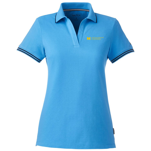 Nautica Ladies Deck Polo -- Azure Blue / Nautica Navy, $55